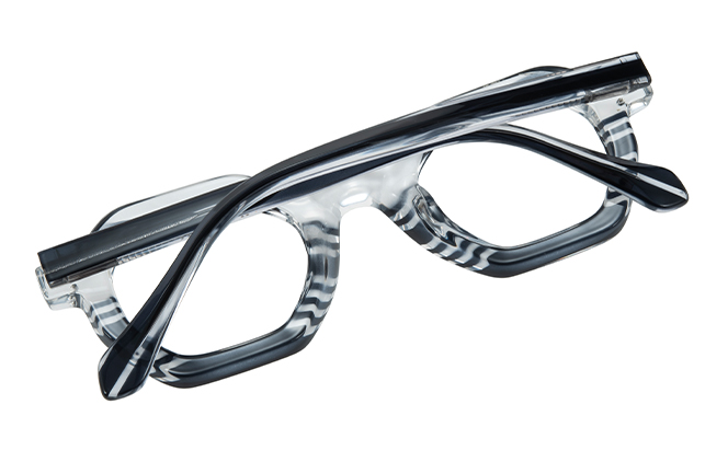 Glasseslit 200912 Geometric Spring Hinge Eyeglasses C5, Zebra frame, view 3