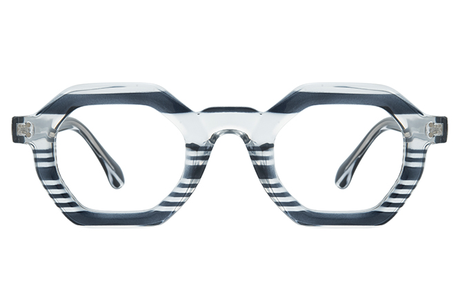 Glasseslit 200912 Geometric Spring Hinge Eyeglasses C5, Zebra frame, view 4