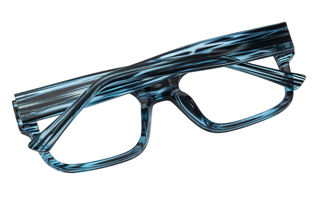 Glasseslit 200913 Rectangle Spring Hinge Eyeglasses C6, Blue frame, view 3