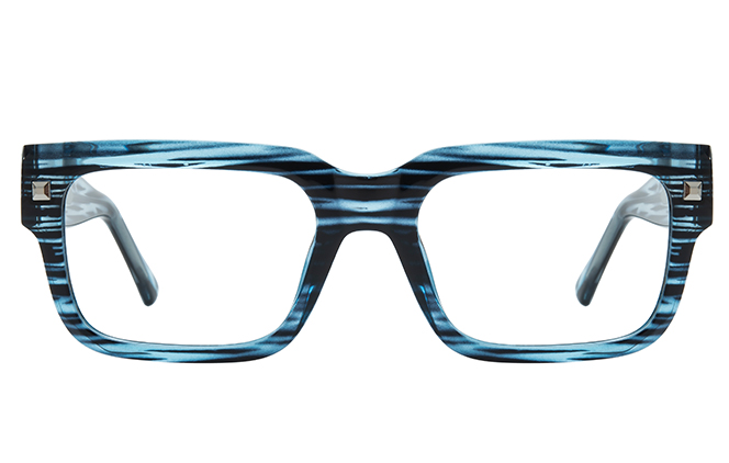 Glasseslit 200913 Rectangle Spring Hinge Eyeglasses C6, Blue frame, view 4