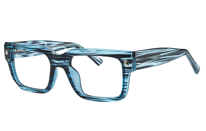 Glasseslit 200913 Rectangle Spring Hinge Eyeglasses C6, Blue frame