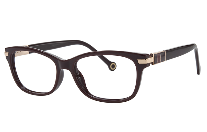 Glasseslit 200916 Rectangle Spring Hinges Eyeglasses C3, Burgundy frame