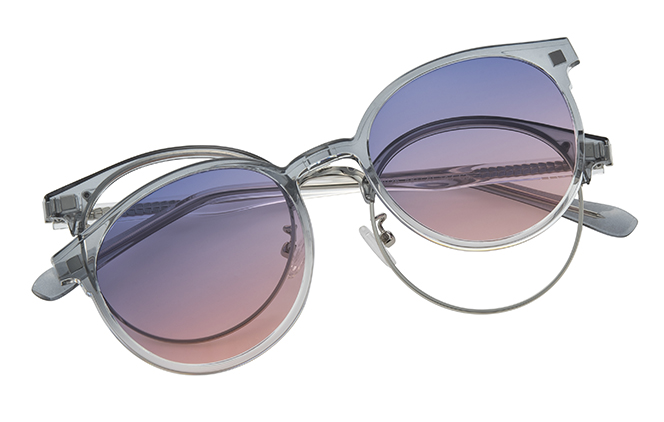 Glasseslit 200918 Round Magnetic Clip On Eyeglasses C5, Grey frame, view 4