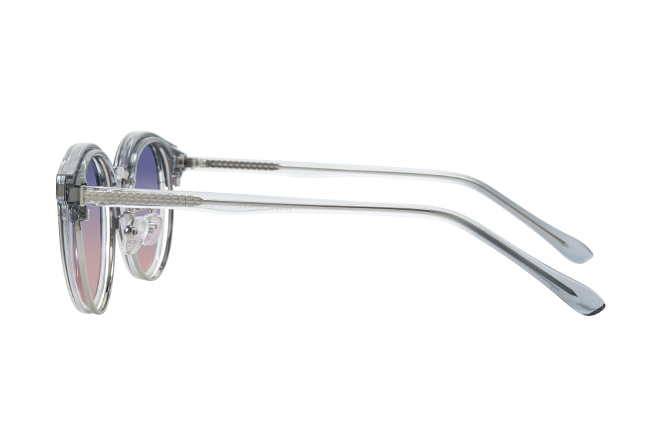 Glasseslit 200918 Round Magnetic Clip On Eyeglasses C5, Grey frame, view 5
