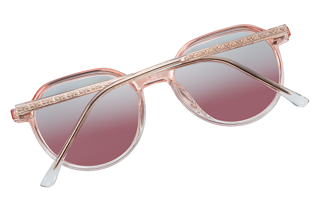 Glasseslit 200920 Geometric Magnetic Clip On Eyeglasses C2, Pink frame, view 3
