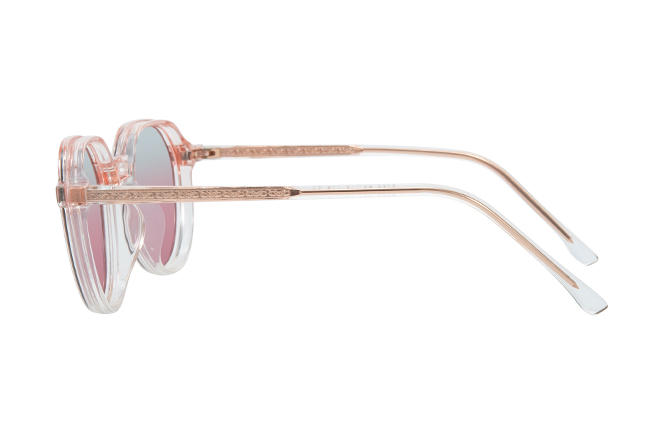 Glasseslit 200920 Geometric Magnetic Clip On Eyeglasses C2, Pink frame, view 5
