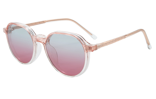 Glasseslit 200920 Geometric Magnetic Clip On Eyeglasses C2, Pink frame