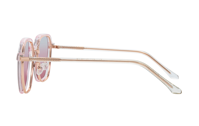 Glasseslit 200922 Geometric Magnetic Clip On Eyeglasses C5, Rose Gold frame, view 5