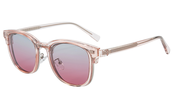 Glasseslit 200925 Browline Magnetic Clip On Eyeglasses C3, Pink frame