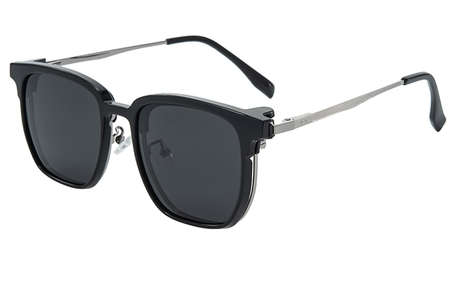Glasseslit 200926 Browline Magnetic Clip On Eyeglasses C2, Black frame