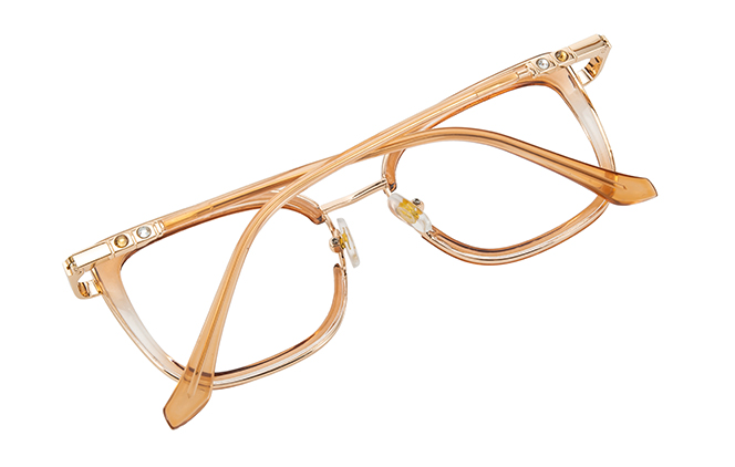 Glasseslit 200927 Cateye Spring Hinge Eyeglasses C6, Amber frame, view 3