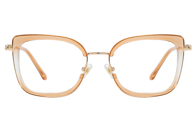 Glasseslit 200927 Cateye Spring Hinge Eyeglasses C6, Amber frame, view 4