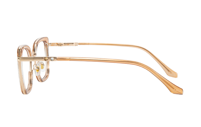 Glasseslit 200927 Cateye Spring Hinge Eyeglasses C6, Amber frame, view 5