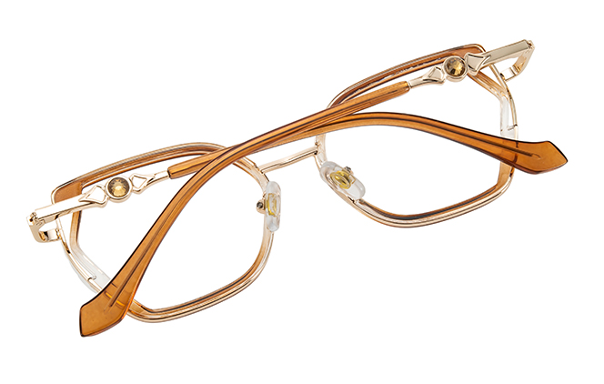 Glasseslit 200929 Cateye Spring Hinge Eyeglasses C5, Amber frame, view 3