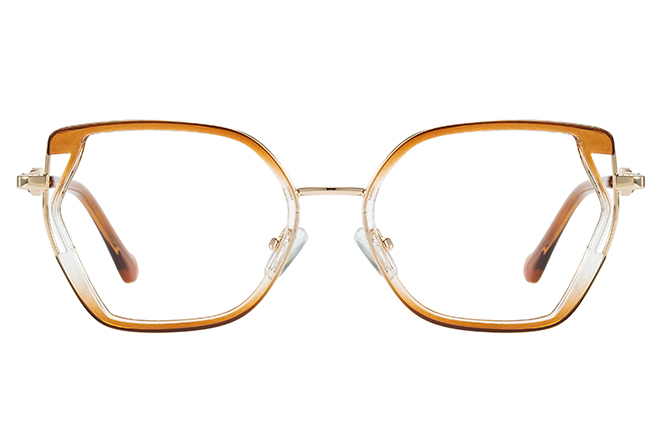 Glasseslit 200929 Cateye Spring Hinge Eyeglasses C5, Amber frame, view 4