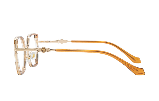Glasseslit 200929 Cateye Spring Hinge Eyeglasses C5, Amber frame, view 5