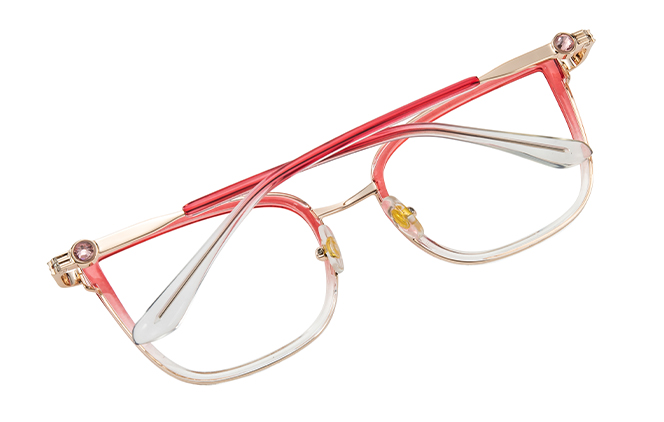 Glasseslit 200932 Cateye Spring Hinge Eyeglasses C5, Burgundy frame, view 3