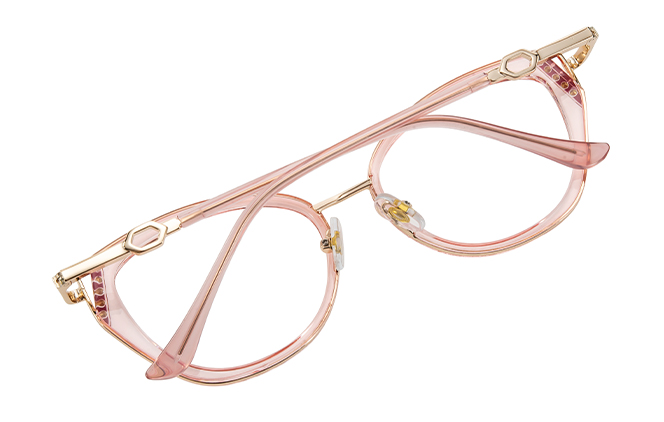 Glasseslit 200933 Cateye Spring Hinge Eyeglasses C4, Pink frame, view 3