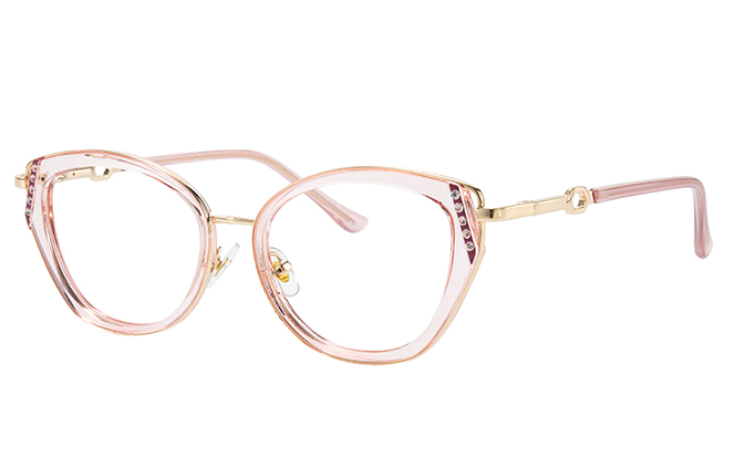 Glasseslit 200933 Cateye Spring Hinge Eyeglasses C4, Pink frame