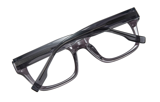 Glasseslit 200935 Rectangle Spring Hinge Eyeglasses C4, Grey frame, view 3