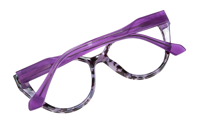 Glasseslit 200936 Cateye Spring Hinge Eyeglasses C5, Purple frame, view 3