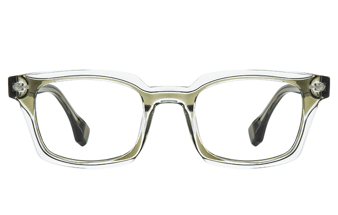 Glasseslit 200937 Rectangle Spring Hinge Eyeglasses C6, Green frame, view 4