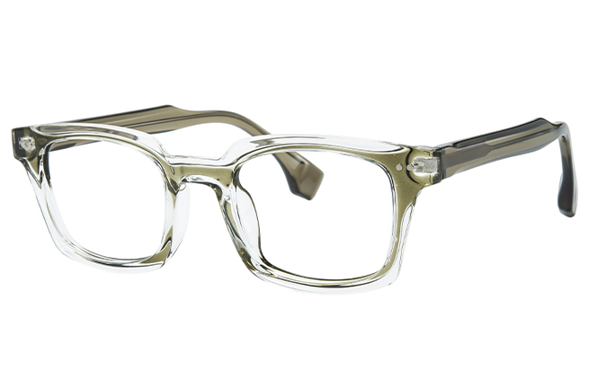 Glasseslit 200937 Rectangle Spring Hinge Eyeglasses C6, Green frame