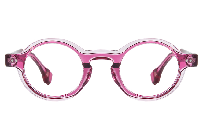Glasseslit 200938 Round Spring Hinge Eyeglasses C2, Red frame, view 4