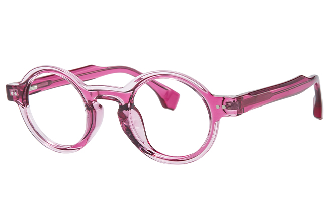 Glasseslit 200938 Round Spring Hinge Eyeglasses C2, Red frame