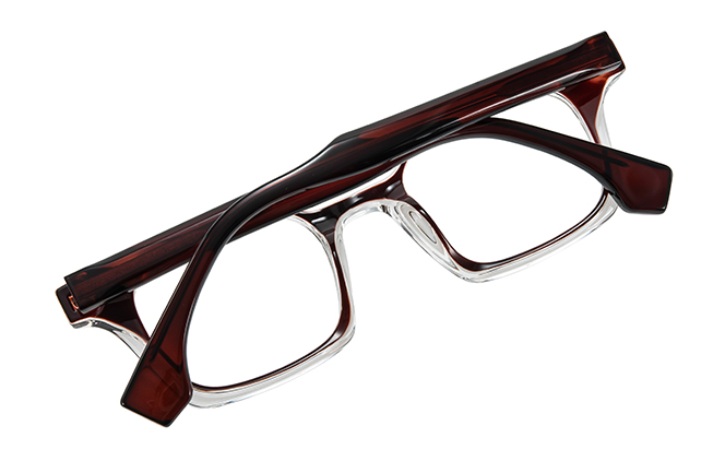 Glasseslit 200939 Square Spring Hinge Eyeglasses C6, Brown frame, view 3