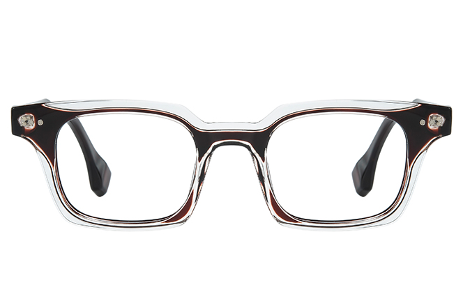 Glasseslit 200939 Square Spring Hinge Eyeglasses C6, Brown frame, view 4