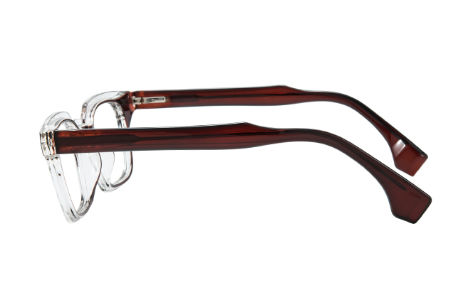 Glasseslit 200939 Square Spring Hinge Eyeglasses C6, Brown frame, view 5