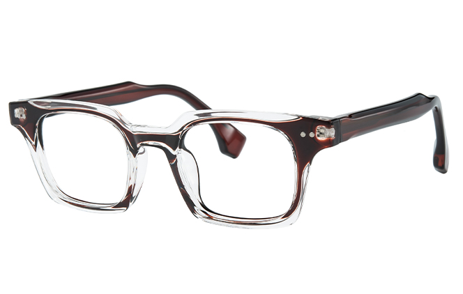 Glasseslit 200939 Square Spring Hinge Eyeglasses C6, Brown frame