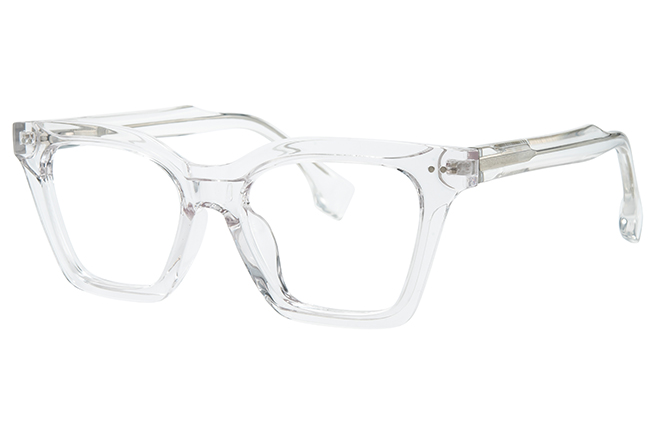 Glasseslit 200940 Rectangle Spring Hinge Eyeglasses C5, Clear frame