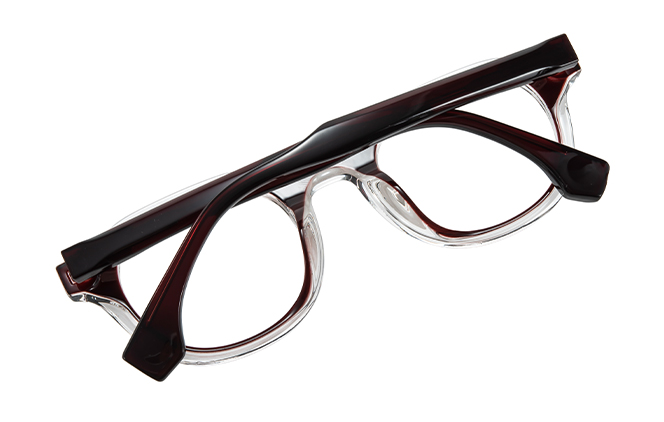 Glasseslit 200941 Round Spring Hinge Eyeglasses C4, Burgundy frame, view 3