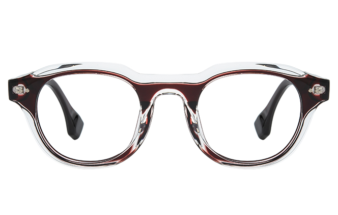 Glasseslit 200941 Round Spring Hinge Eyeglasses C4, Burgundy frame, view 4
