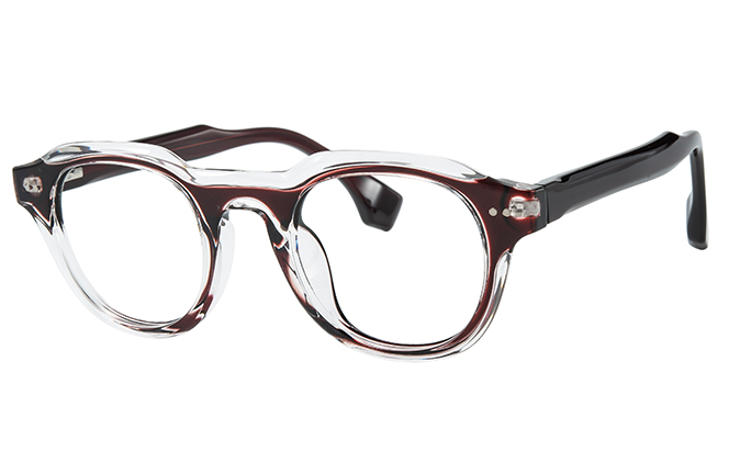 Glasseslit 200941 Round Spring Hinge Eyeglasses C4, Burgundy frame