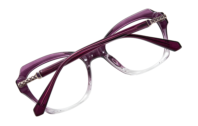 Glasseslit 200944 Cateye Spring Hinge Eyeglasses C5, Burgundy frame, view 3