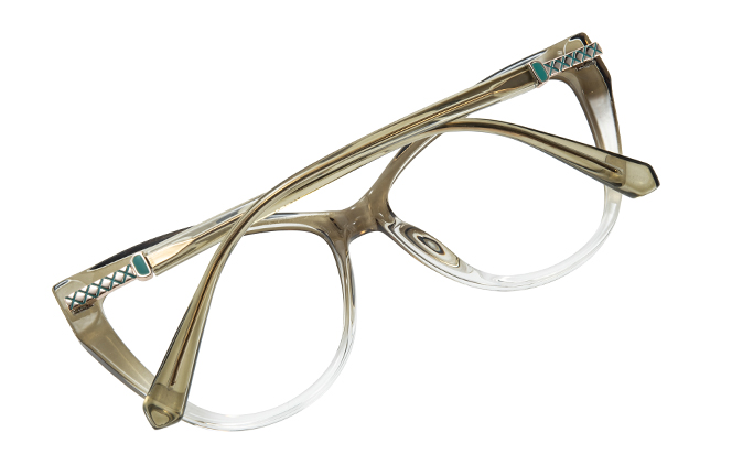 Glasseslit 200945 Spring Hinge Cateye Eyeglasses C4, Green frame, view 3