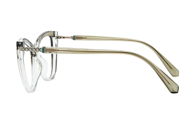 Glasseslit 200945 Spring Hinge Cateye Eyeglasses C4, Green frame, view 5
