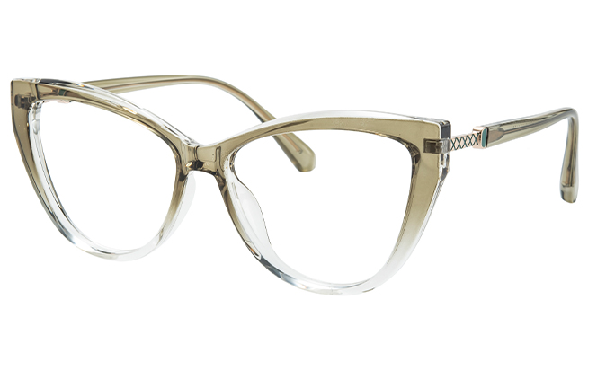 Glasseslit 200945 Spring Hinge Cateye Eyeglasses C4, Green frame