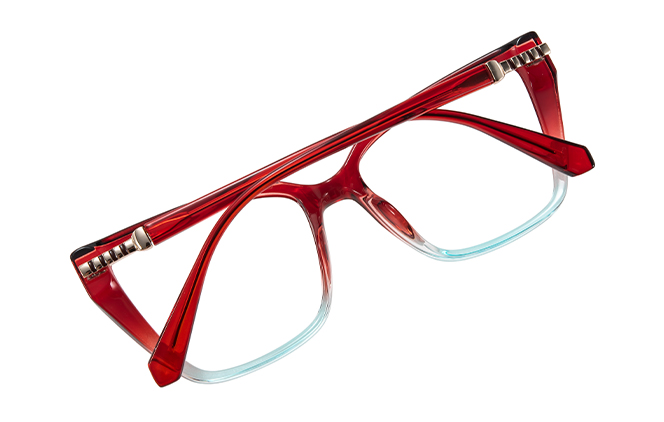 Glasseslit 200947 Spring Hinge Cateye Eyeglasses C5, Red frame, view 3