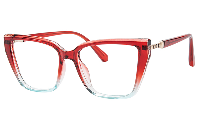 Glasseslit 200947 Spring Hinge Cateye Eyeglasses C5, Red frame