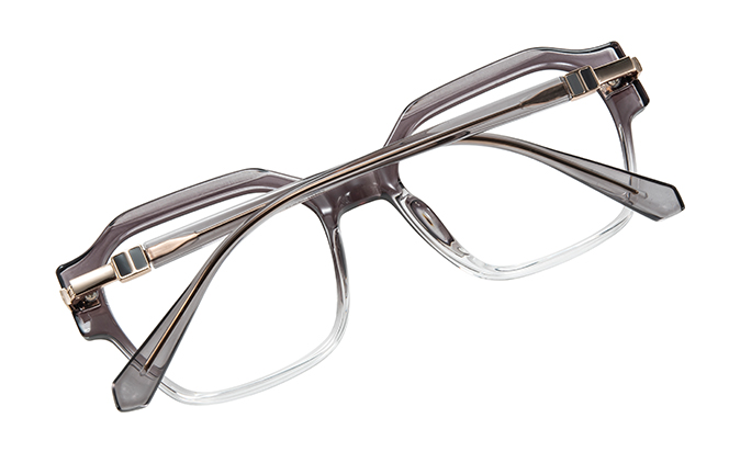 Glasseslit 200948 Square Hinge Cateye Eyeglasses C3, Grey frame, view 3