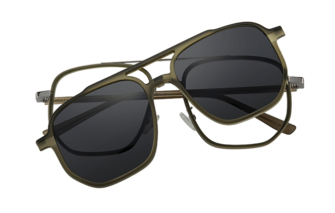 Glasseslit 200949 Aviator Magnetic Clip on Eyeglasses C4, Green frame, view 4