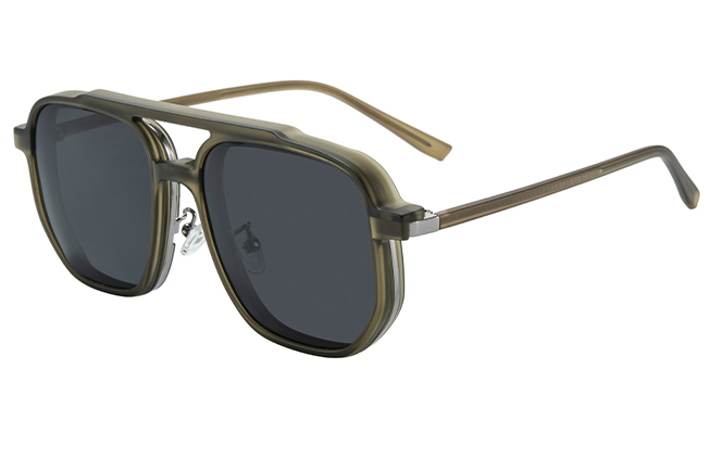 Glasseslit 200949 Aviator Magnetic Clip on Eyeglasses C4, Green frame