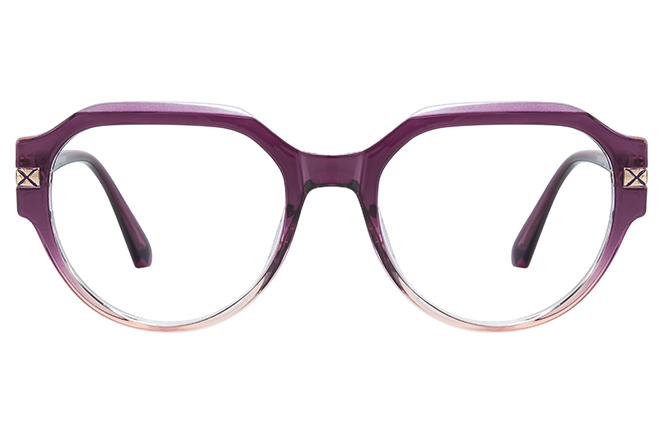 Glasseslit 200954 Geometric Spring Hinge Eyeglasses C5, Burgundy frame, view 4
