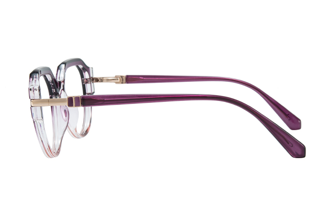 Glasseslit 200954 Geometric Spring Hinge Eyeglasses C5, Burgundy frame, view 5