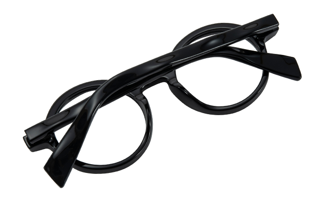 Glasseslit 200956 Round Spring Hinge Eyeglasses C1, Black frame, view 3