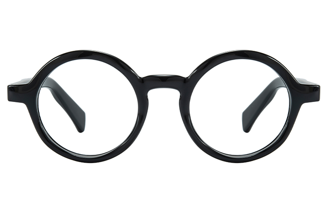 Glasseslit 200956 Round Spring Hinge Eyeglasses C1, Black frame, view 4